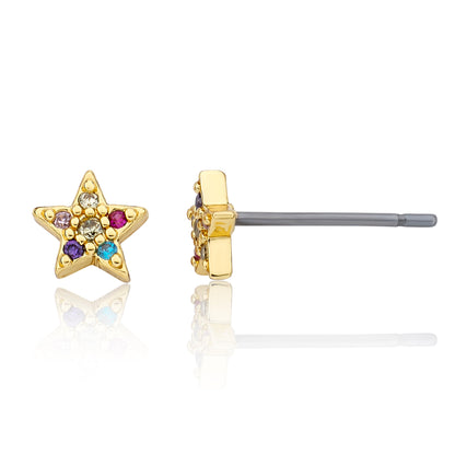 CZ Filled Star Stud Earring