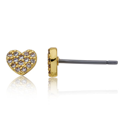 CZ Filled Small Heart Stud Earring