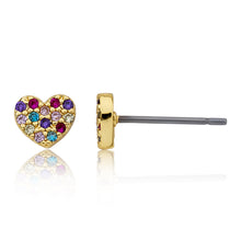 CZ Filled Small Heart Stud Earring