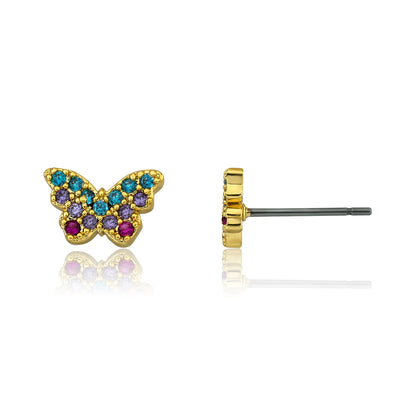 CZ Filled Butterfly Stud Earring