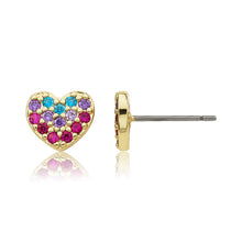 CZ Filled Big Heart Stud Earring