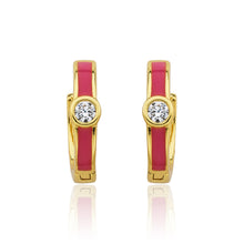 Cz Enamel Huggy Earring