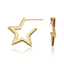 Rainbow Star Hoop Earring