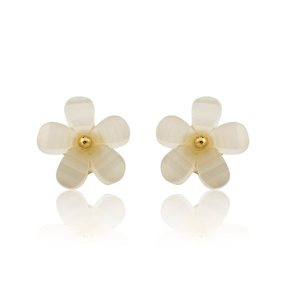 Frosted Flower Big Stud Earring