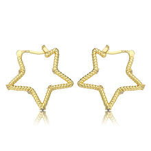 Large Rope Star Hoop Earring with CZ's