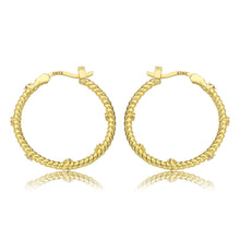 Large Rope Hoop Earring with CZ's