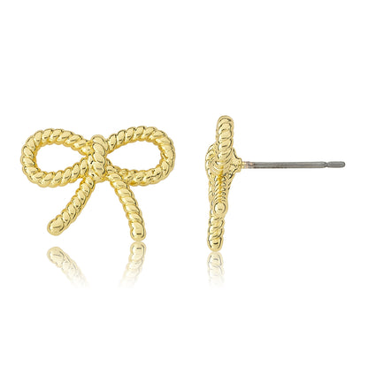 Roped Bow Stud Earring