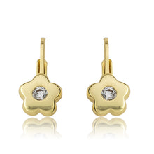 Flower Girl Cz Center Flower Earring