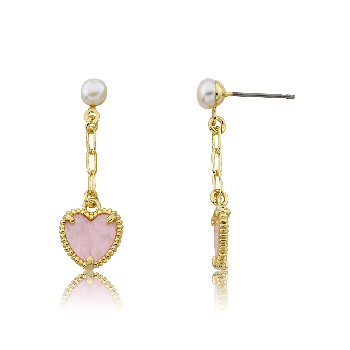 Mother of Pearl Heart Dangle Earring