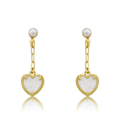 Mother of Pearl Heart Dangle Earring