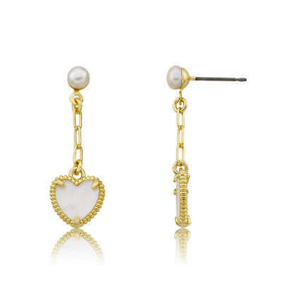 Mother of Pearl Heart Dangle Earring