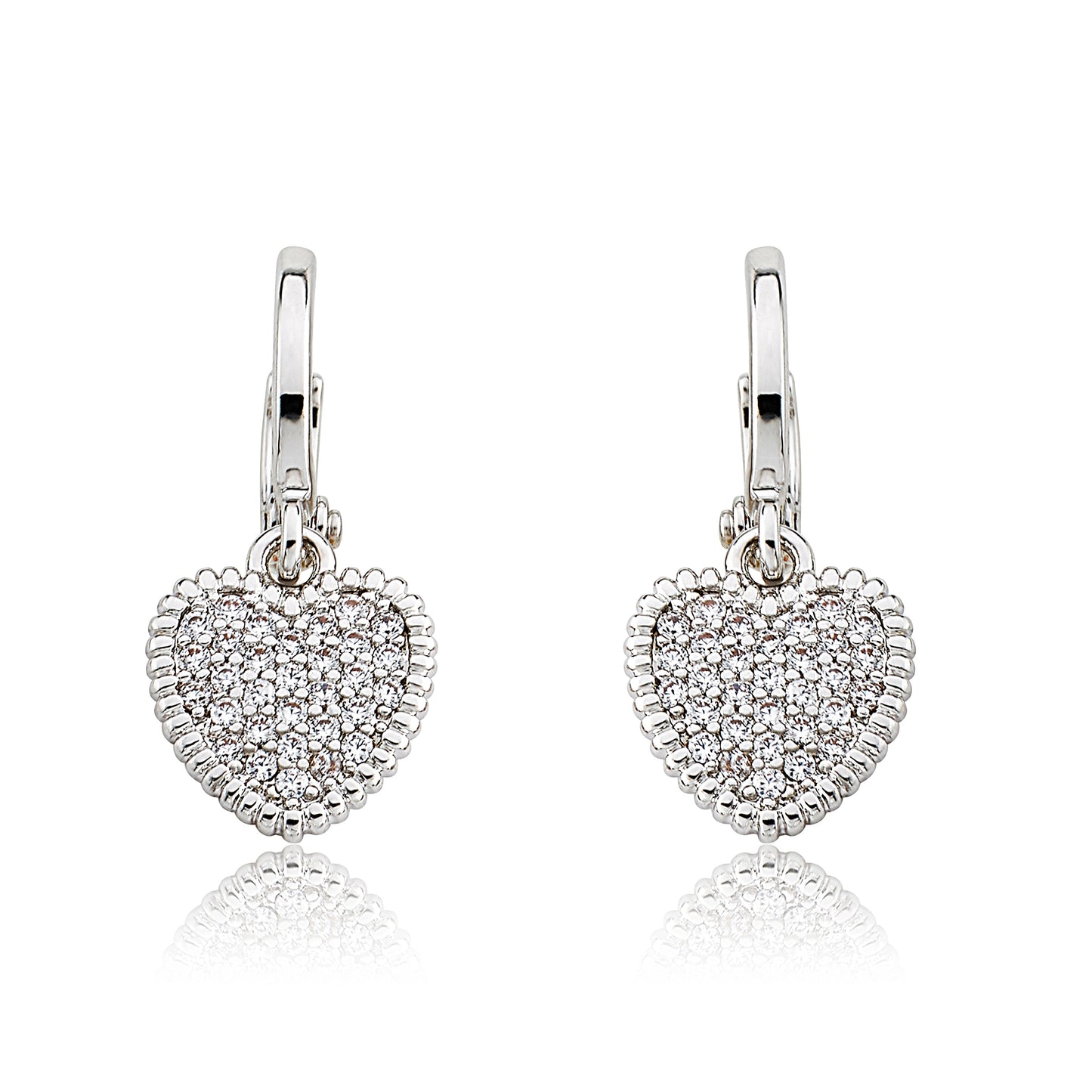 Micro Pave Heart Earring