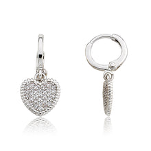 Micro Pave Heart Earring