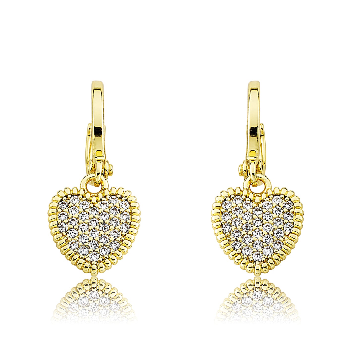 Micro Pave Heart Earring