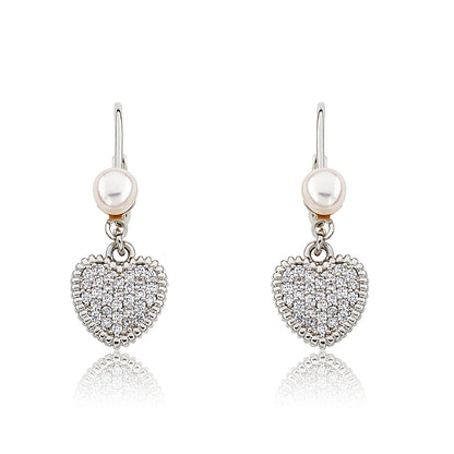 Micro Pave Heart Earring