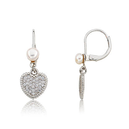 Micro Pave Heart Earring