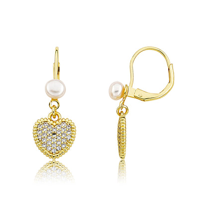 Micro Pave Heart Earring