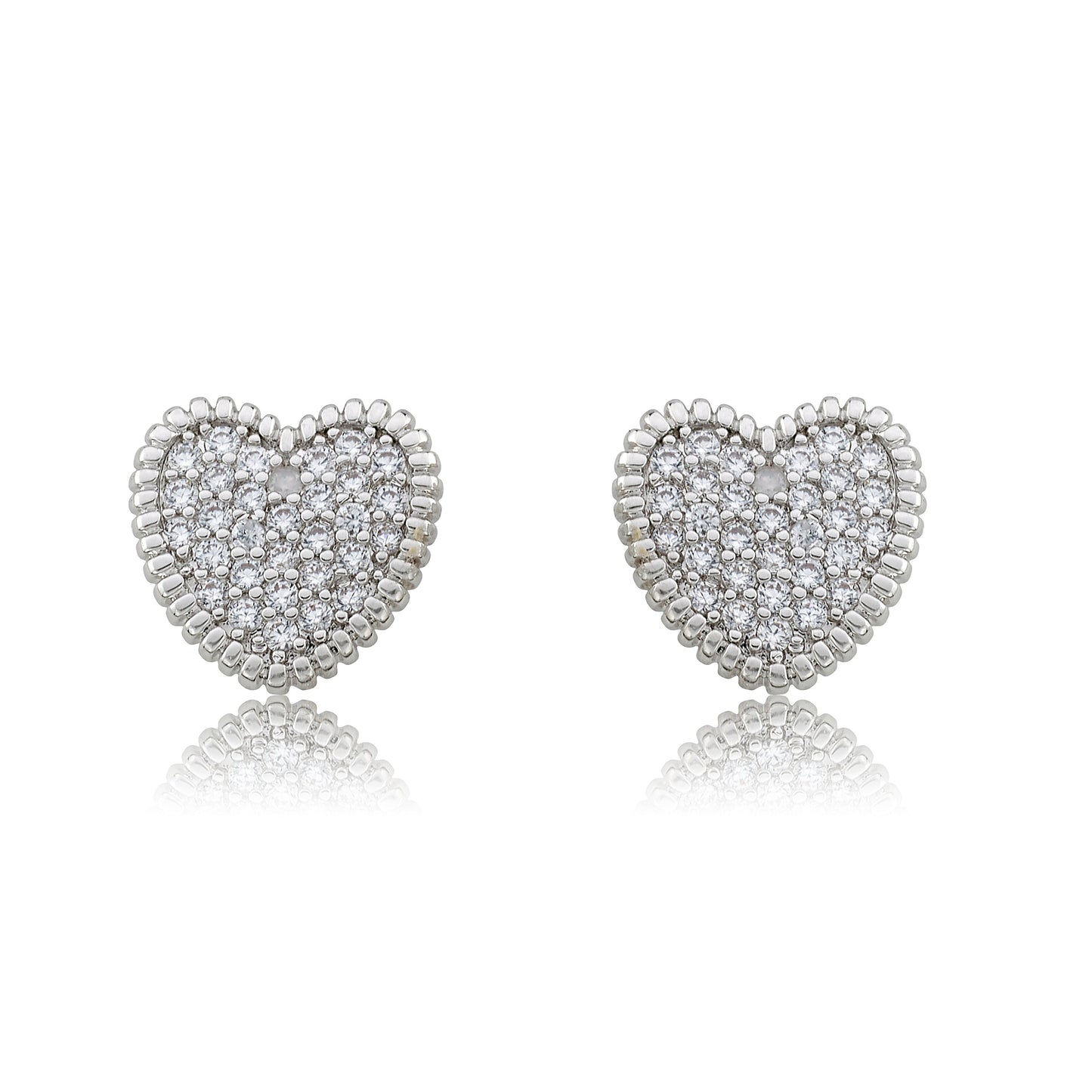 Micro Pave Heart Earring