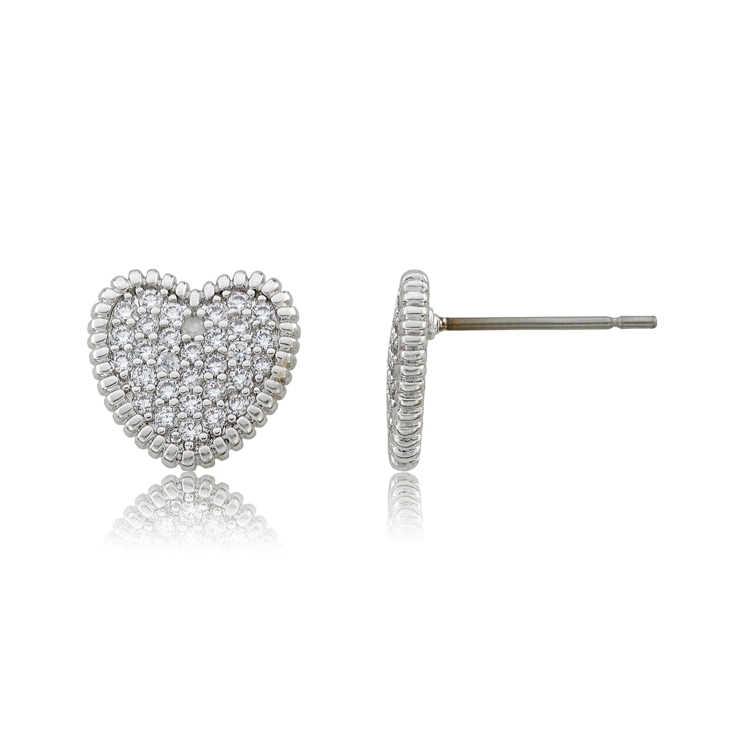 Micro Pave Heart Earring