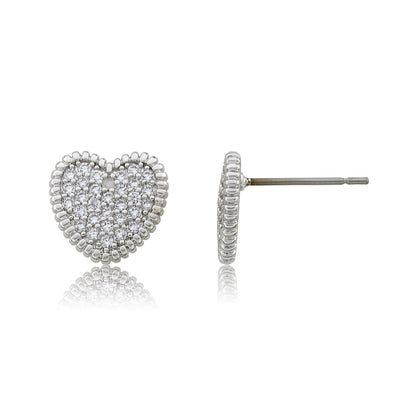 Micro Pave Heart Earring