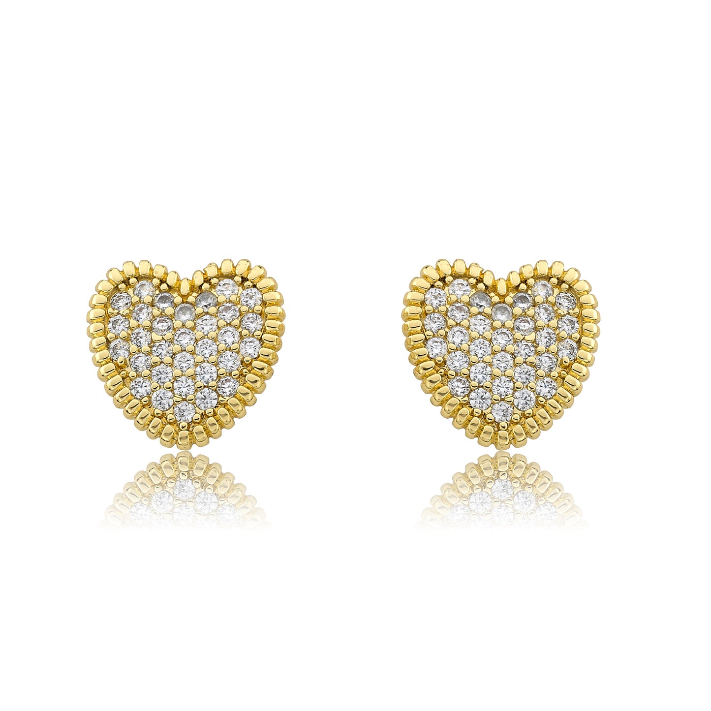 Micro Pave Heart Earring