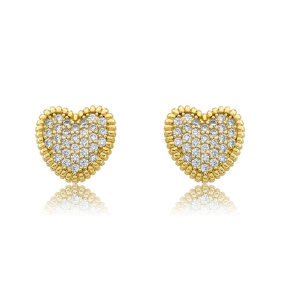 Micro Pave Heart Earring