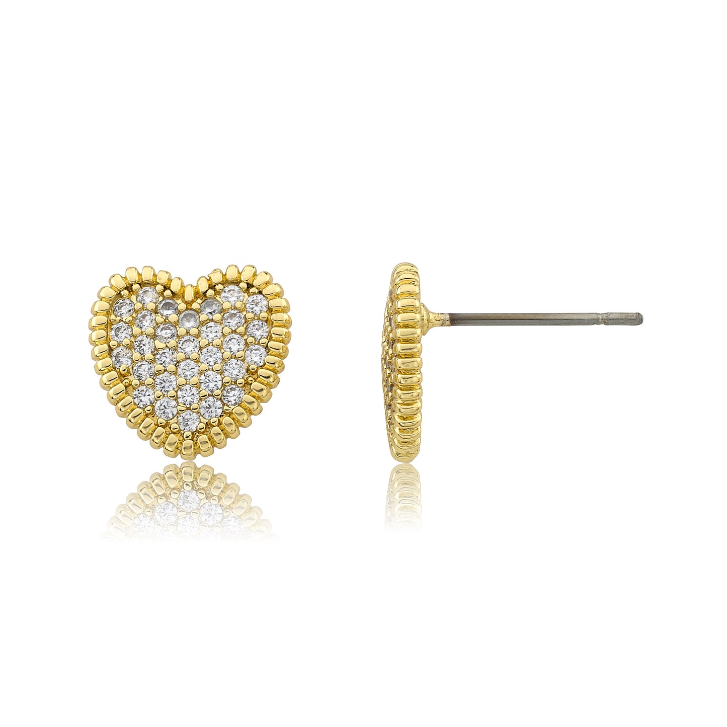 Micro Pave Heart Earring