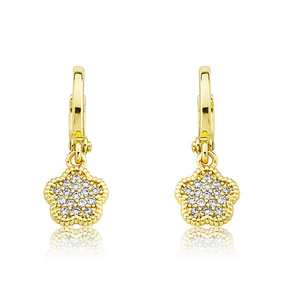 Micro Pave Flower Earring