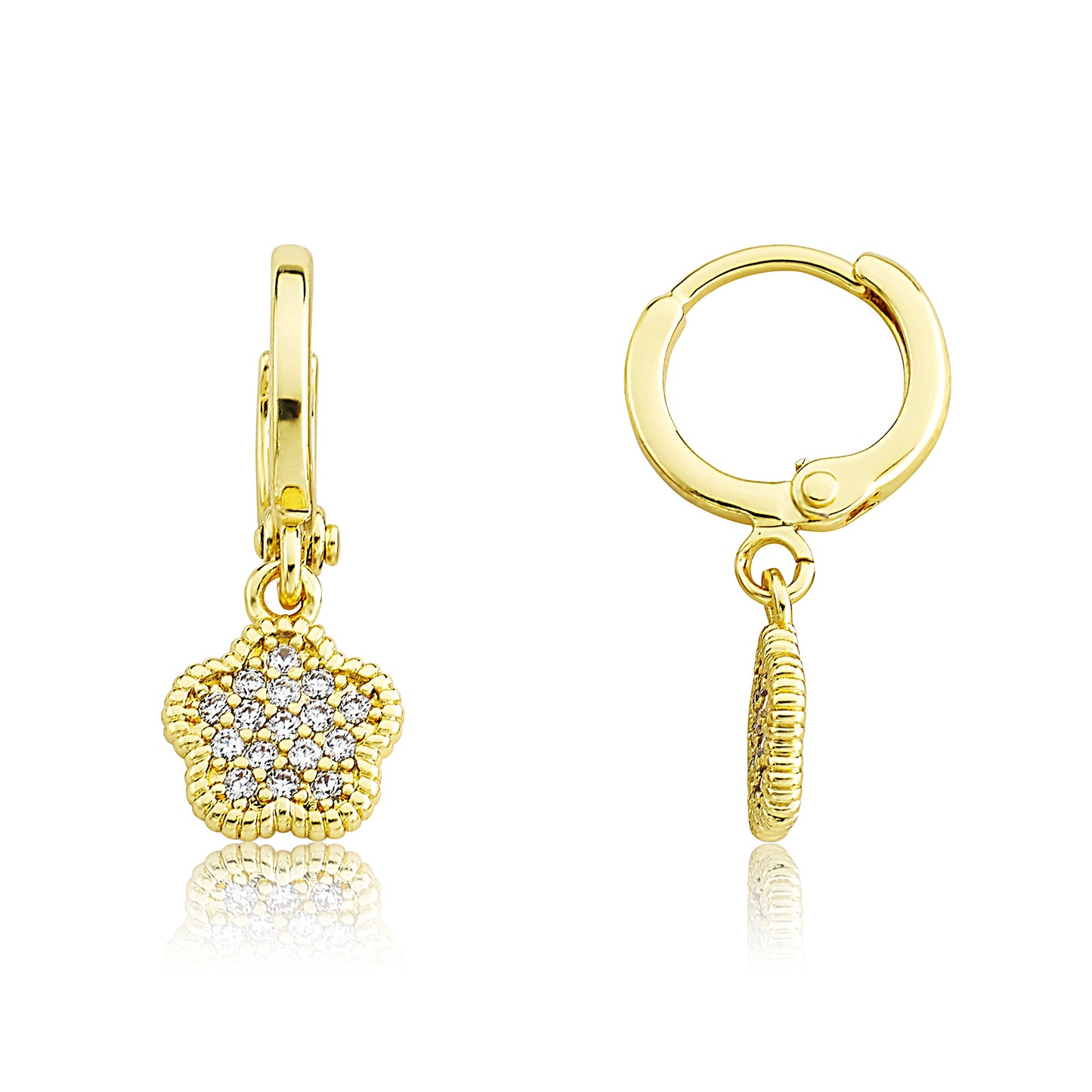 Micro Pave Flower Earring