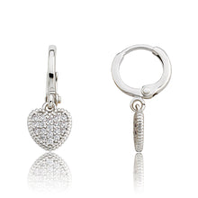 Micro Pave Heart Earring