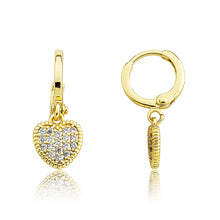 Micro Pave Heart Earring