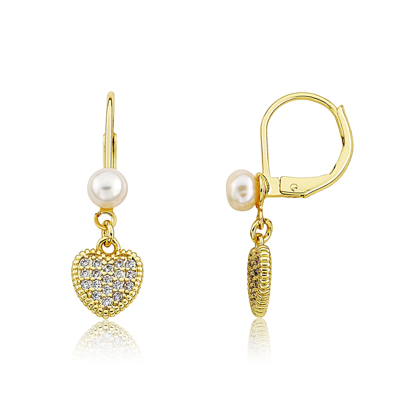 Micro Pave Heart Earring