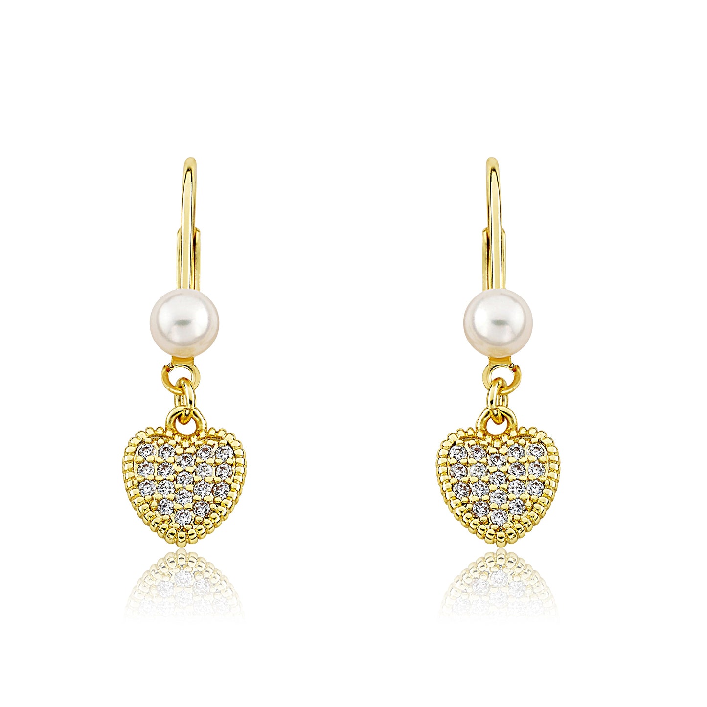 Micro Pave Heart Earring