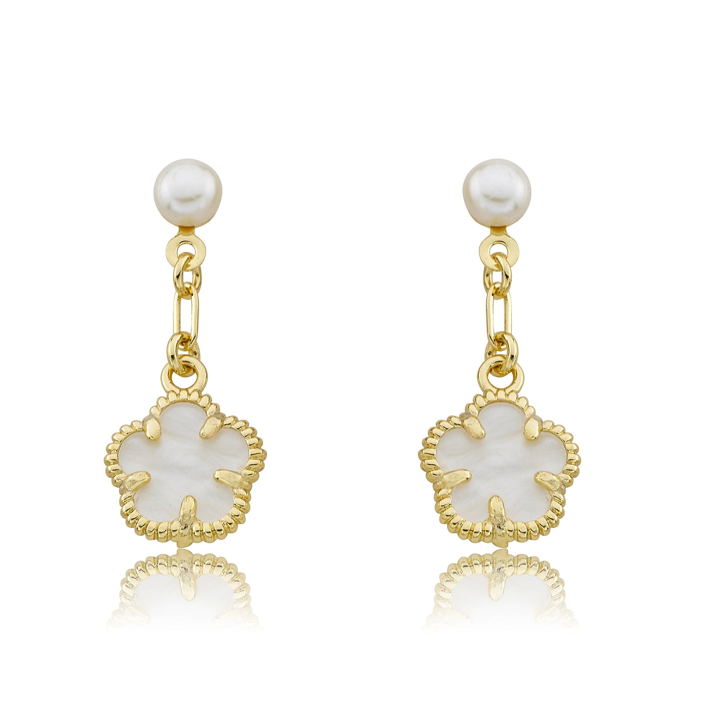 Mother of Pearl Flower Dangle Earring