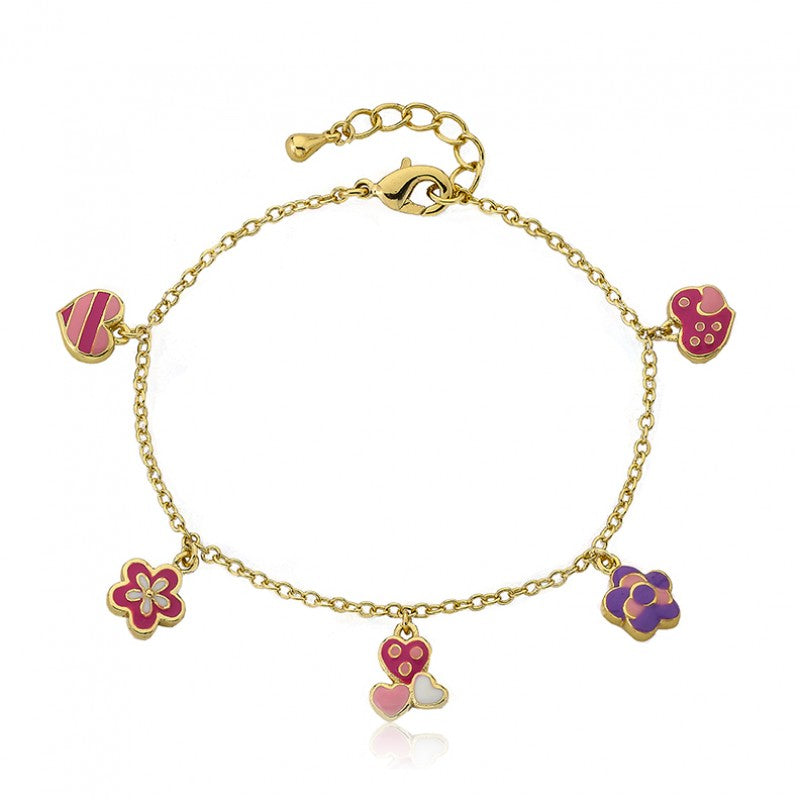 FROSTED FLOWERS Hearts and Flowers Charm Bracelet