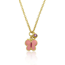 Pink Butterfly Necklace