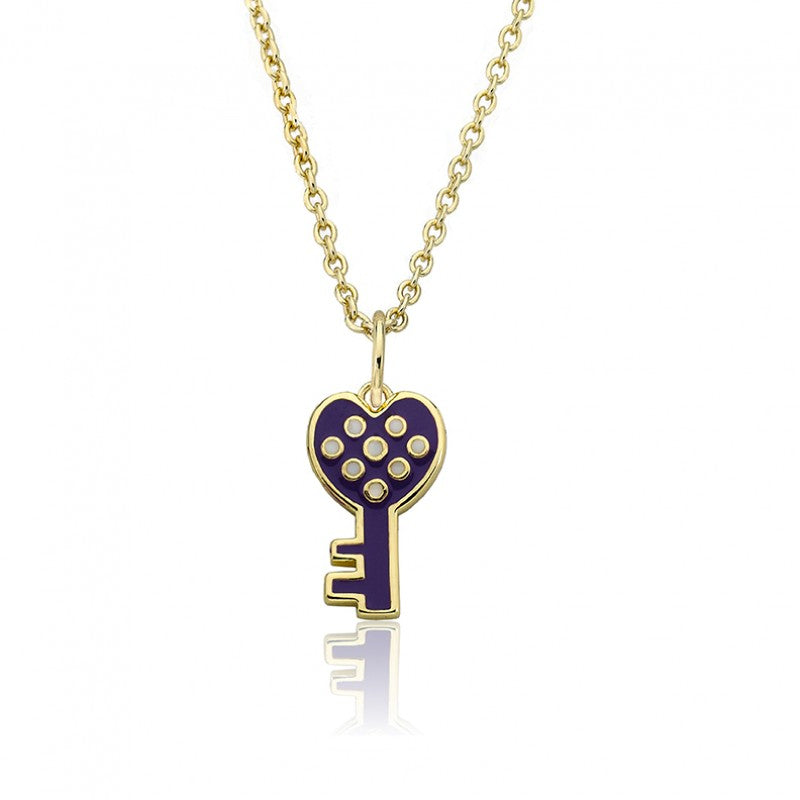 Purple Polka Dot Heart Necklace