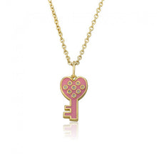 Pink Polka Dot Key Necklace