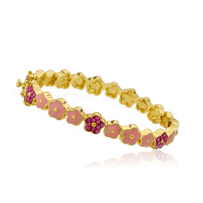 Crystal Flower Bangle