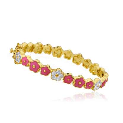 Crystal Flower Bangle