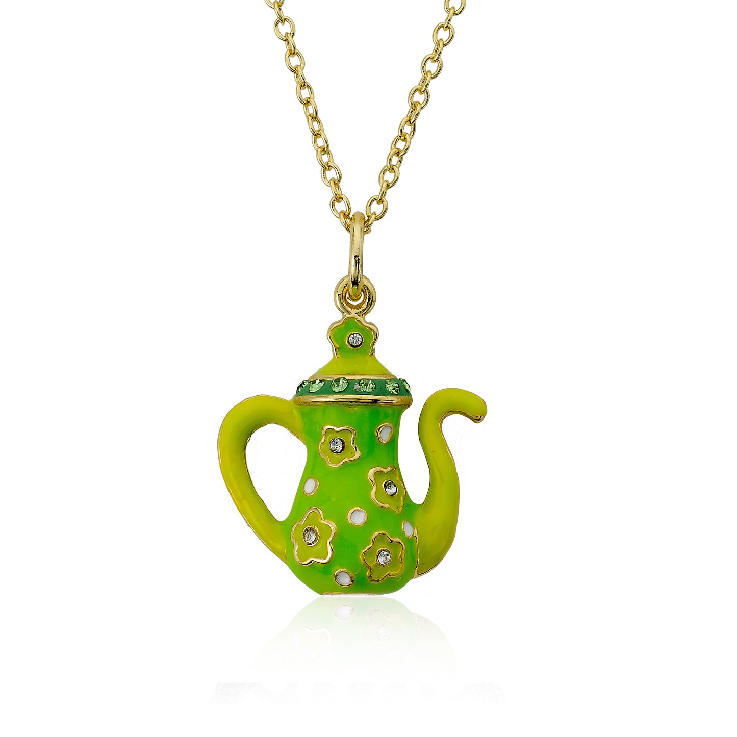 Crystal Tea Pot Necklace