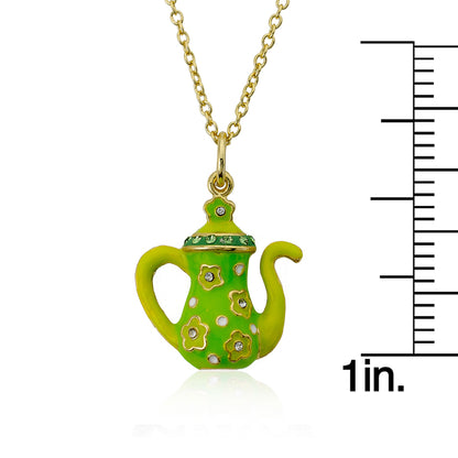 Crystal Tea Pot Necklace