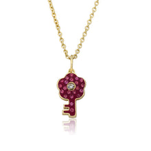 Crystal Flower Key Necklace