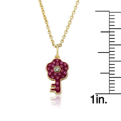 Crystal Flower Key Necklace