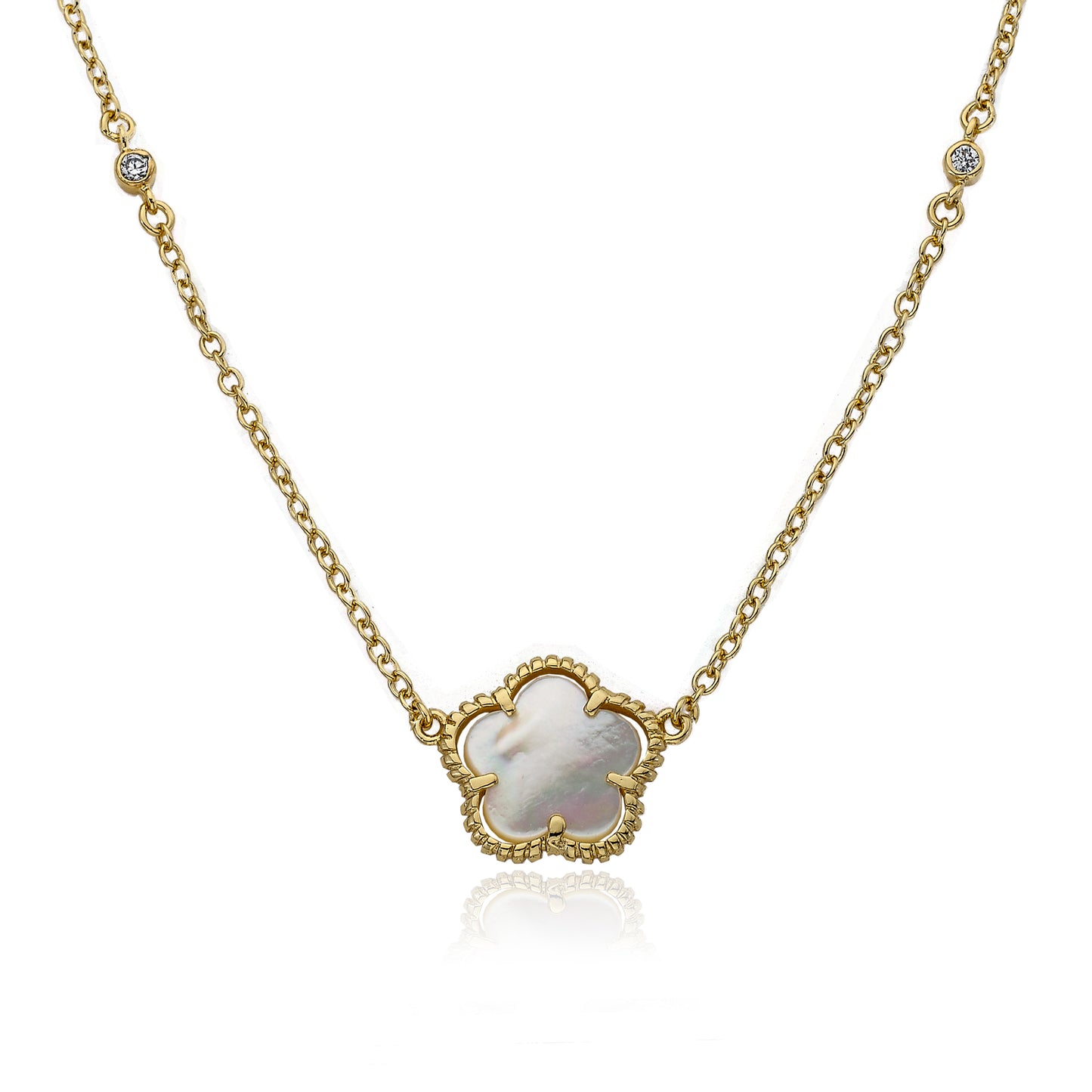 Mother Of Pearl Flower Necklace