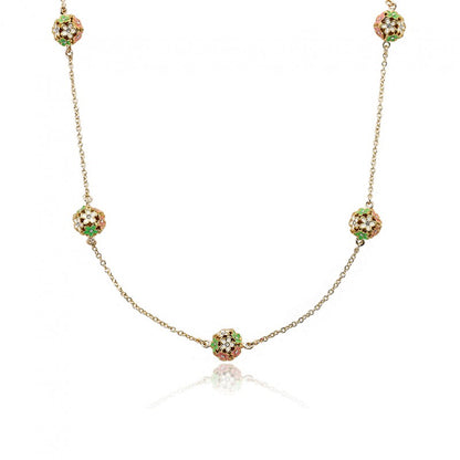 Pastel Flower Balls Necklace