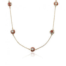 Red Flower Balls Necklace