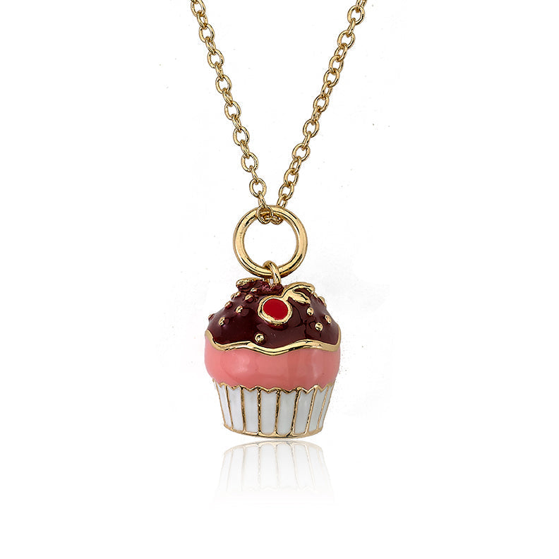 Enamel Cupcake Necklace