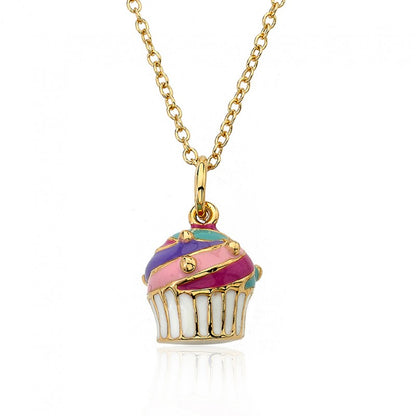 Swirl Cupcake Pendant Necklace