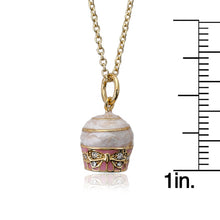 Frosted Cupcake Crystal Pendant Necklace